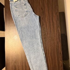 Zara High Rise Mom Fit Jeans in Light Blue